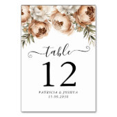 Rustikale Boho Wedding Tischnummer Card doppelseit (Vorderseite)