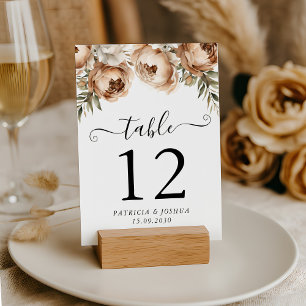 Rustikale Boho Wedding Tischnummer Card doppelseit