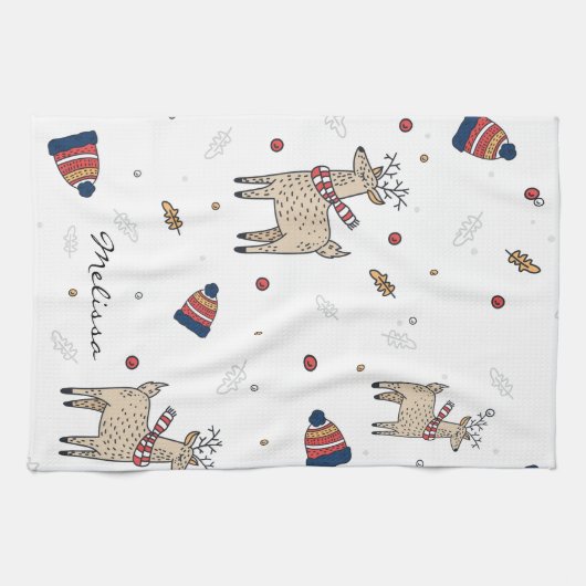 Rustikale Boho Weihnachtsfamilie Geschirrtuch (Horizontal)