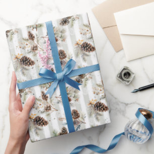 Rustikale Boho-Weihnachtskiefer-Farmhouse-Muster Geschenkpapier