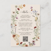 Rustikale Boho-Wildblume-Abschlusskarte Begleitkarte (Vorderseite)