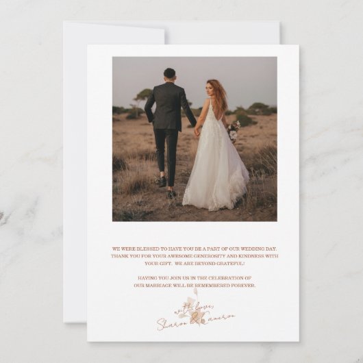 Rustikale Boho Wildblume Blumendetails Dankeskarte (Rückseite)