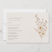 Rustikale Boho Wildblume Bohemisch Hochzeit Einladung (Vorderseite)