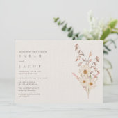 Rustikale Boho Wildblume Bohemisch Hochzeit Einladung (Stehend Vorderseite)