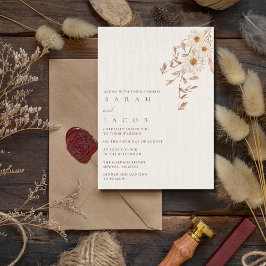 Rustikale Boho Wildblume Bohemisch Hochzeit Einladung