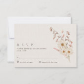 Rustikale Boho Wildblume Bohemisch Hochzeit RSVP Karte (Vorderseite)