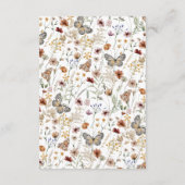 Rustikale Boho Wildblume Details Begleitkarte (Rückseite)