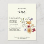 Rustikale Boho Wildblume Hochzeitdetails Begleitkarte (Vorderseite)