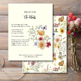 Rustikale Boho Wildblume Hochzeitdetails Begleitkarte