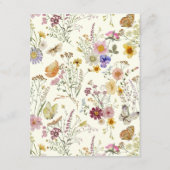 Rustikale Boho Wildblume Hochzeitdetails Begleitkarte (Rückseite)