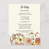 Rustikale Boho Wildblume Hochzeitdetails Begleitkarte (Vorderseite)