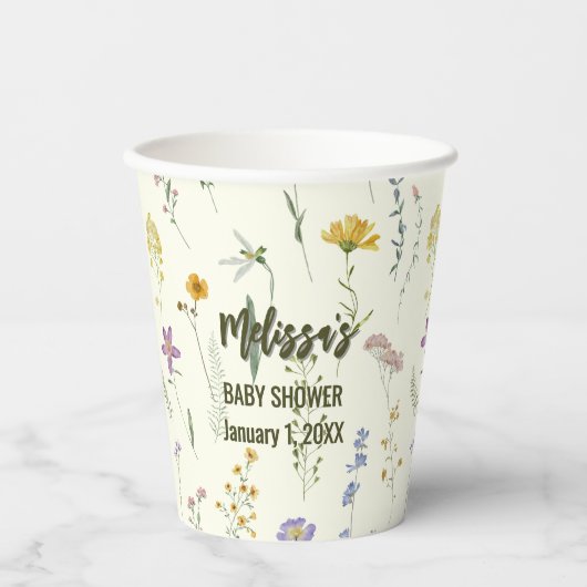 Rustikale boho-Wildblume Pappbecher (Vorderseite)