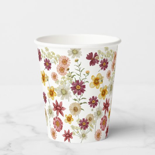 Rustikale boho-Wildblume Pappbecher (Rückseite)