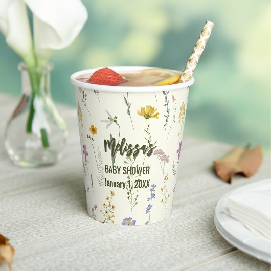 Rustikale boho-Wildblume Pappbecher