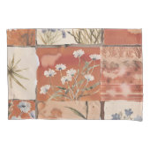 Rustikale Boho Wildblume Patchwork Terracotta auf Kissenbezug (Vorderseite)