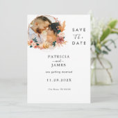 Rustikale Boho-Wildblume | Personalisierte Hochzei Save The Date (Stehend Vorderseite)