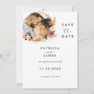 Rustikale Boho-Wildblume   Personalisierte Hochzei Save The Date