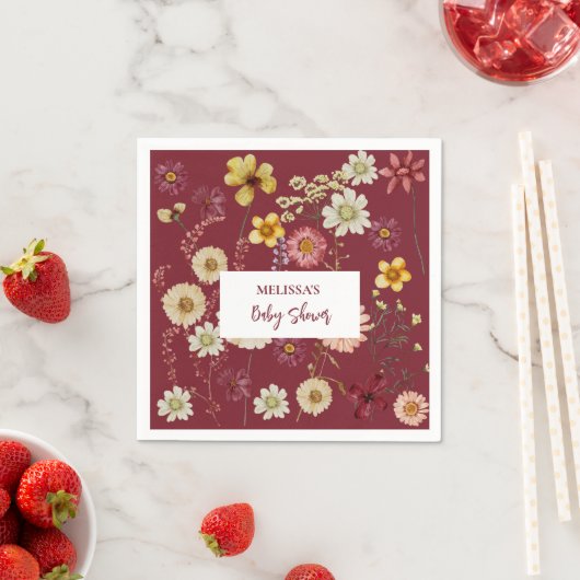 Rustikale boho-Wildblume Serviette (Beispiel)