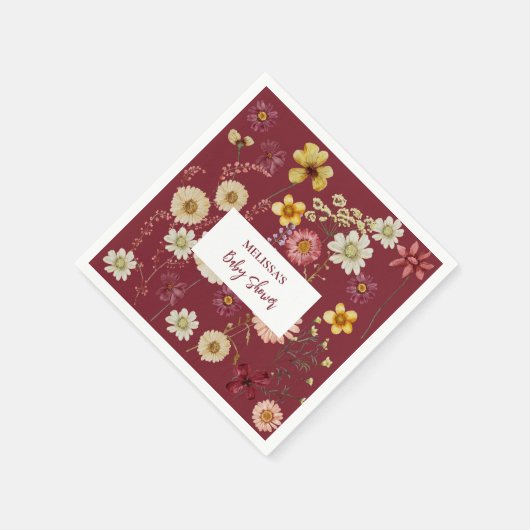 Rustikale boho-Wildblume Serviette (Ecke)