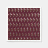 Rustikale Boho-Wildblumen-Chic-Burgunder-Brautpart Serviette (Vorderseite)