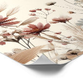 Rustikale Boho Wildblumen Elegante Hochzeit Willko Poster (Ecke)