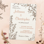 Rustikale Boho-Wildblumen Hochzeit Einladung