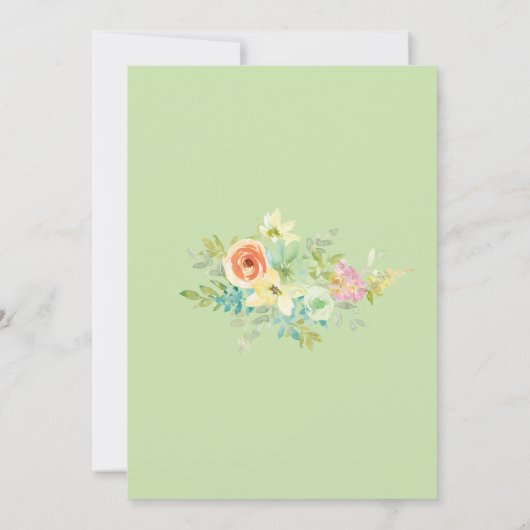 Rustikale Boho-Wildblumen Hochzeit Einladung (Rückseite)