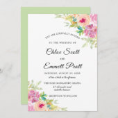 Rustikale Boho-Wildblumen Hochzeit Einladung (Vorne/Hinten)