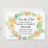 Rustikale Boho-Wildblumen Hochzeiten speichern das Save The Date (Vorderseite)