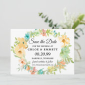 Rustikale Boho-Wildblumen Hochzeiten speichern das Save The Date (Stehend Vorderseite)
