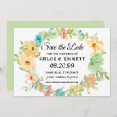 Rustikale Boho-Wildblumen Hochzeiten speichern das Save The Date (Vorne/Hinten)