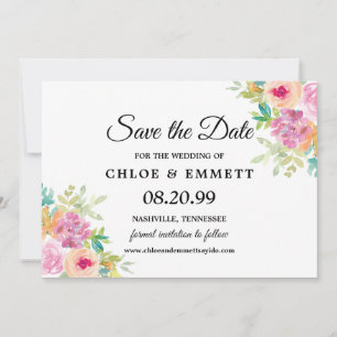 Rustikale Boho-Wildblumen Hochzeiten speichern das Save The Date