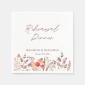 Rustikale Boho Wildblumen Probedinner Hochzeit Serviette (Vorderseite)