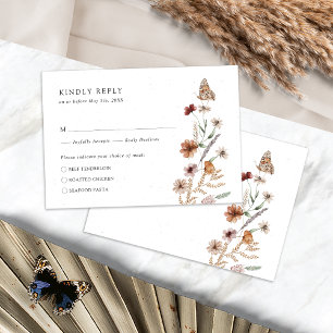Rustikale Boho-Wildblumen-RSVP-Karte RSVP Karte