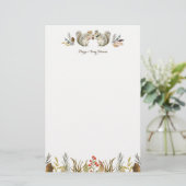 Rustikale Boho Woodland Eichhörnchen Wasserfarbenh Briefpapier (Stehend Vorderseite)