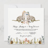 Rustikale Boho Woodland Otter Wasserfarbenhochzeit Einladung (Vorderseite)