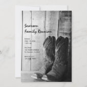 Rustikale Boots Country Family Wiedersehen Einladung (Vorderseite)