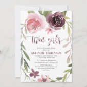 Rustikale Bordeaux-Dusche, duftende junge Mädchen Einladung (Vorderseite)