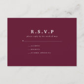 Rustikale Bordeaux-Hochzeit Begleitkarte (Rückseite)