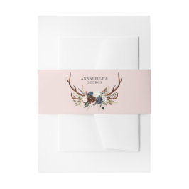 Rustikale Bordeaux-Hochzeit Einladungsbanderole