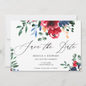 Rustikale Bordeaux-Hochzeit mit Blumenzwiebeln ret Save The Date (Vorderseite)