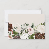 Rustikale Bordeaux-Hochzeit, rosa, grüne Blütenhoc Save The Date (Rückseite)