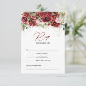 Rustikale Bordeaux- und Rosenrosen-Rosenkarte RSVP Karte (Stehend Vorderseite)