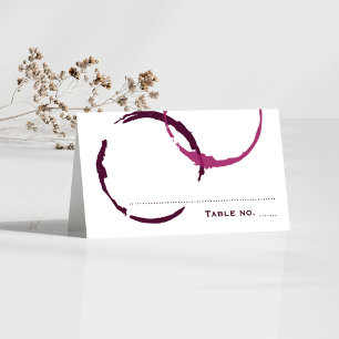 Rustikale bordeauxrote Wein-Fleck-Hochzeit Platzkarte