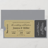 Rustikale Bordkarte Hochzeitsticket Einladung (Vorne/Hinten)