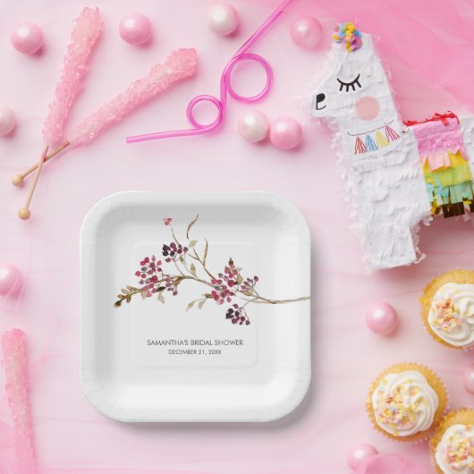 Rustikale Botanicals Brautparty Paper Teller (Party)