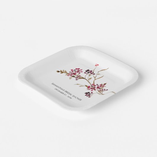 Rustikale Botanicals Brautparty Paper Teller (Gewinkelt)