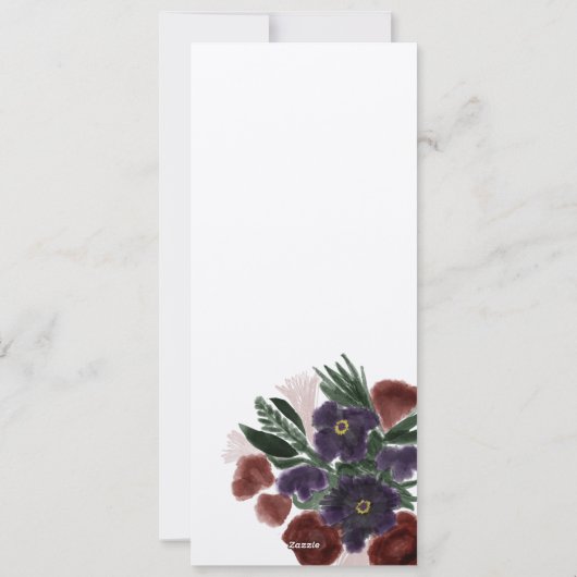 Rustikale Botanik Abendmenü Feiertagskarte (Rückseite)