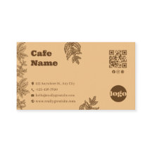 Rustikale Botanik-Cafe-Geschäftskarten-Vorlage