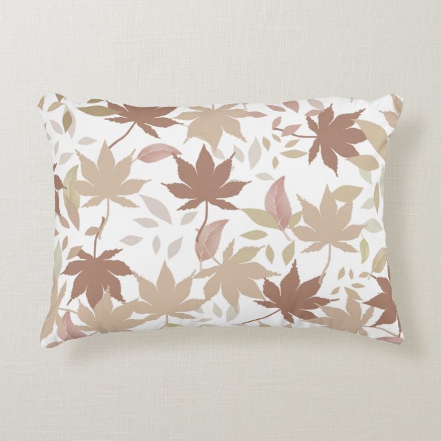 Rustikale Botanische Ahornmöbel Blätter Pattern Ge Dekokissen (Vorderseite)